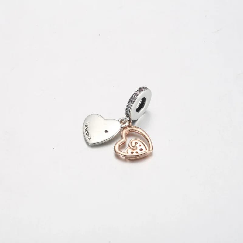 (imagine pentru) Talisman de tip pandantiv dublu Inimioare infinite interconectate - 781020C01 - Vizualizare 3