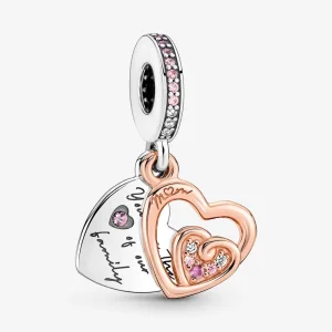 (imagine pentru) Talisman de tip pandantiv dublu Inimioare infinite interconectate - 781020C01