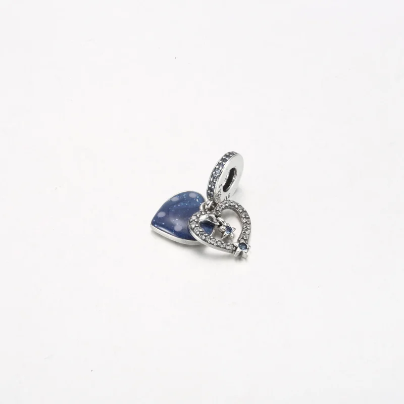 (imagine pentru) Talisman de tip pandantiv dublu Inimioare și stea căzătoare - 792356C01 - Vizualizare 2