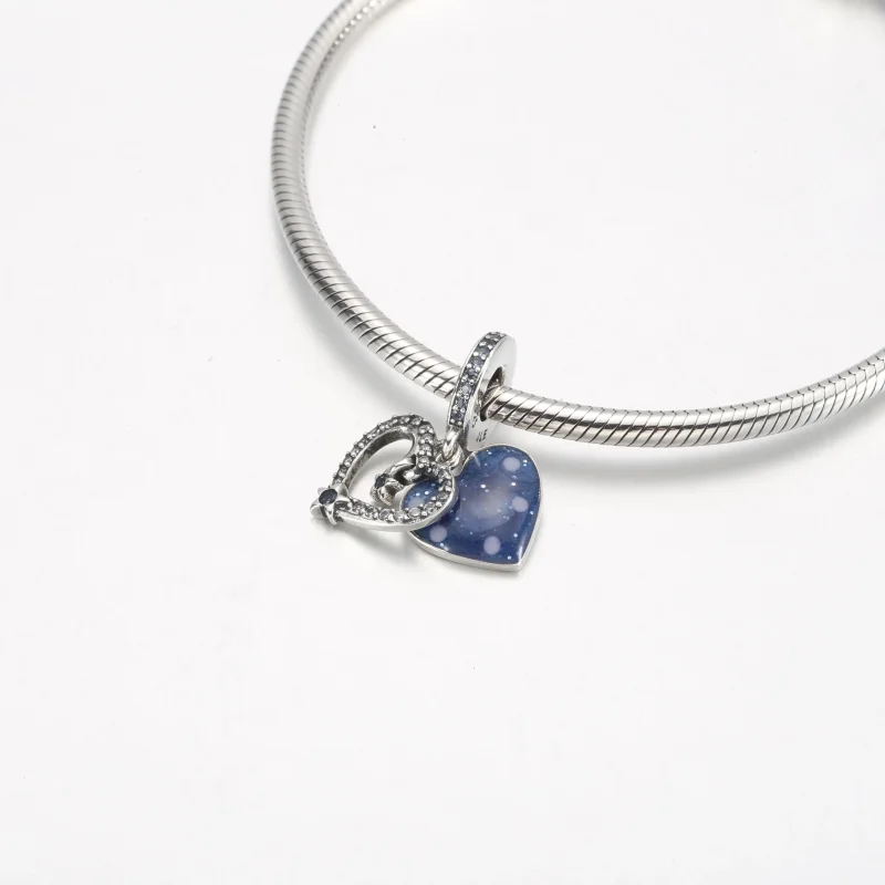 (imagine pentru) Talisman de tip pandantiv dublu Inimioare și stea căzătoare - 792356C01 - Vizualizare 4