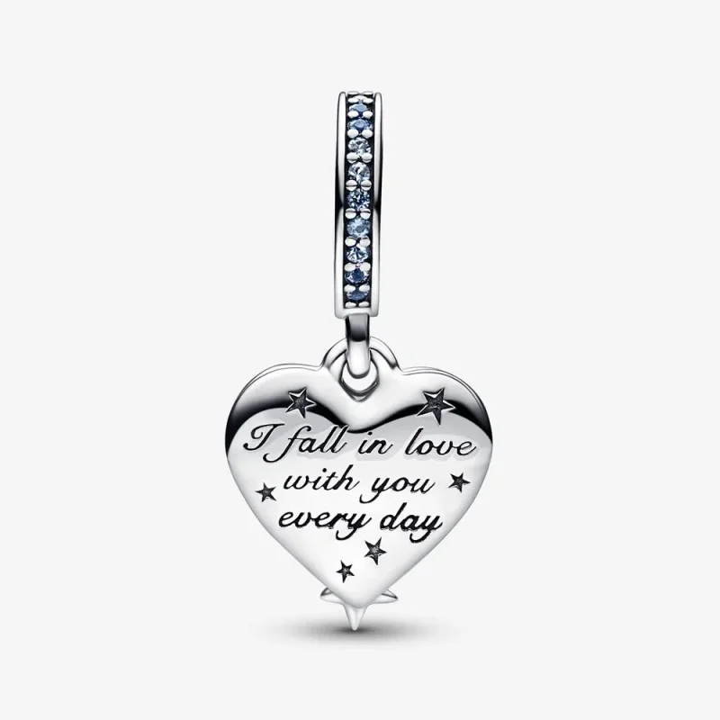 (imagine pentru) Talisman de tip pandantiv dublu Inimioare și stea căzătoare - 792356C01 - Vizualizare 5