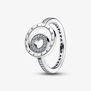 Pandora Signature Logo Circles Pavé Inel - 192316C01 (imagine pentru) Pandora Signature Logo Circles Pavé Inel - 192316C01