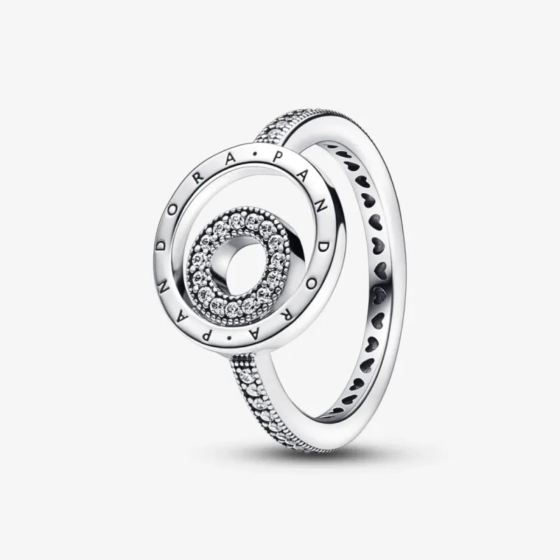 (imagine pentru) Pandora Signature Logo Circles Pavé Inel - 192316C01