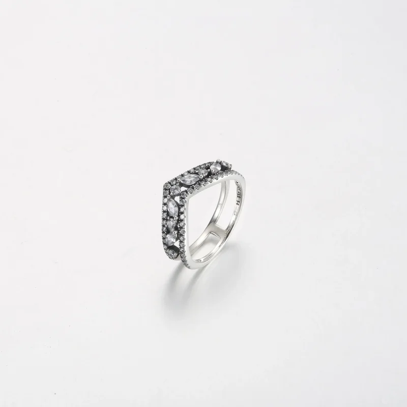 (imagine pentru) Sparkling Marquise Double Wishbone Inel - 199095C01 - Vizualizare 2