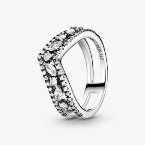 Sparkling Marquise Double Wishbone Inel - 199095C01 (imagine pentru) Sparkling Marquise Double Wishbone Inel - 199095C01