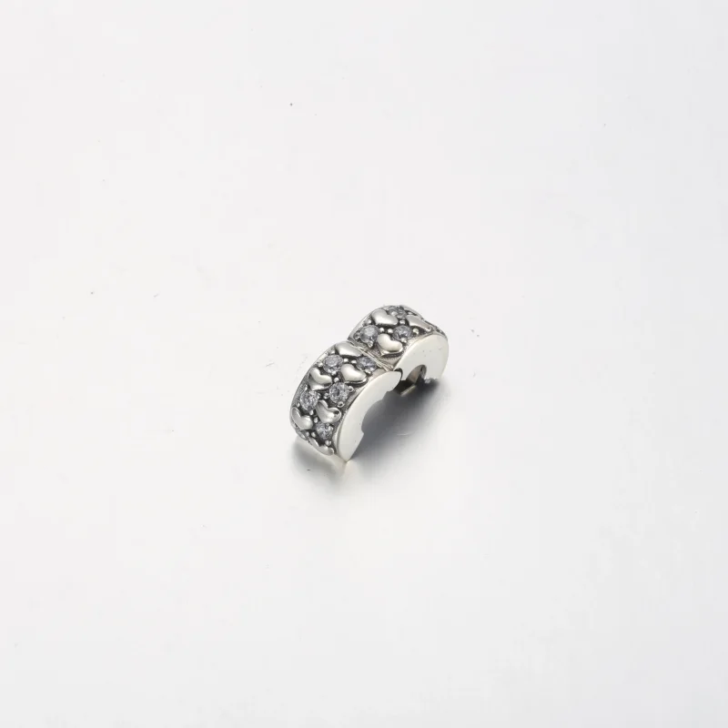 (imagine pentru) Talisman strălucitor cu fixare ușoară cu inimioare infinite - 792235C01 - Vizualizare 3