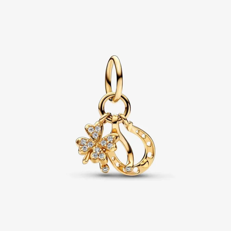 (imagine pentru) Trifoi norocos, Wishbone & Horseshoe Dangle Charm - 752337c01
