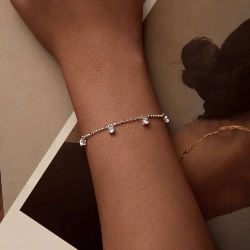 (imagine pentru) Brățară din zircon strălucitor fin stil PANDORA - BSB156 - Vizualizare 5