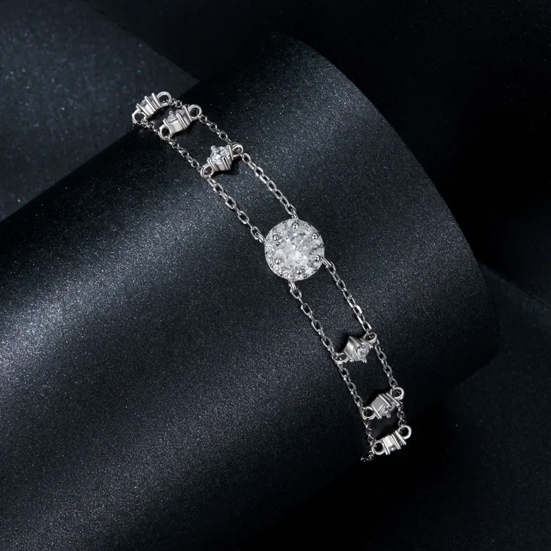 (imagine pentru) Brățară Moissanite Sparkling Stil PANDORA (Un Certificat) - MSB013 - Vizualizare 2