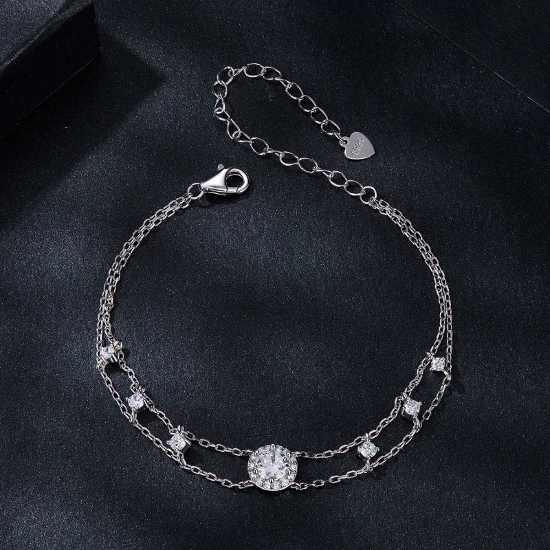 (imagine pentru) Brățară Moissanite Sparkling Stil PANDORA (Un Certificat) - MSB013 - Vizualizare 3