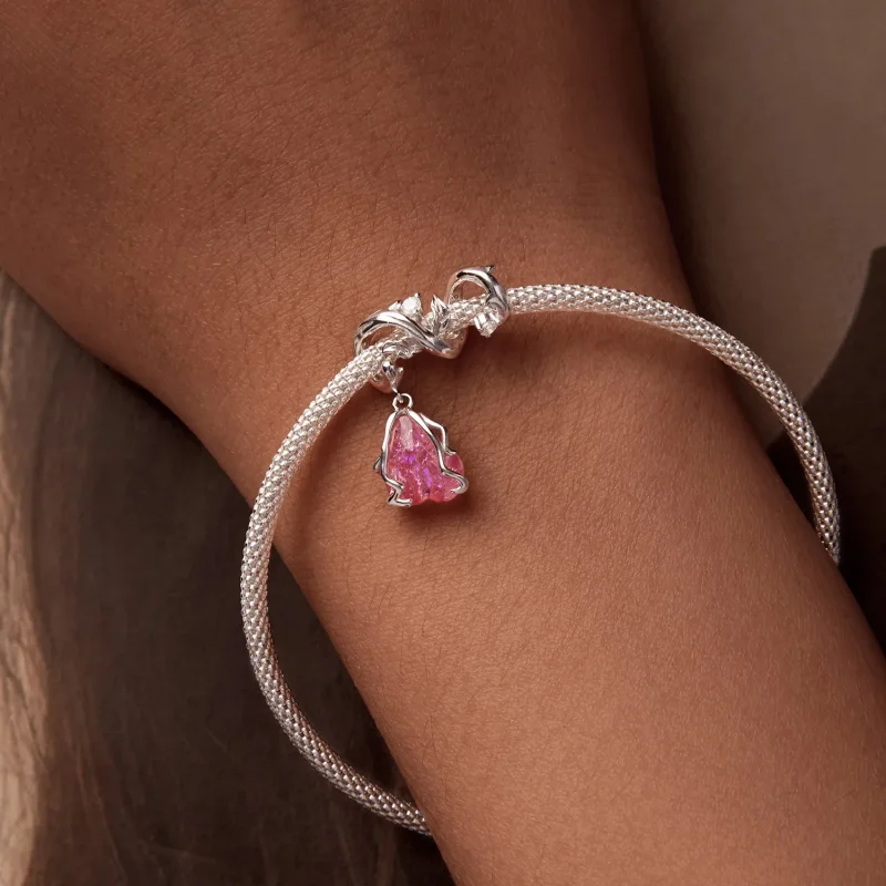 (imagine pentru) Breloc cu trandafir ofilit în stil PANDORA - SCC2697 - Vizualizare 6