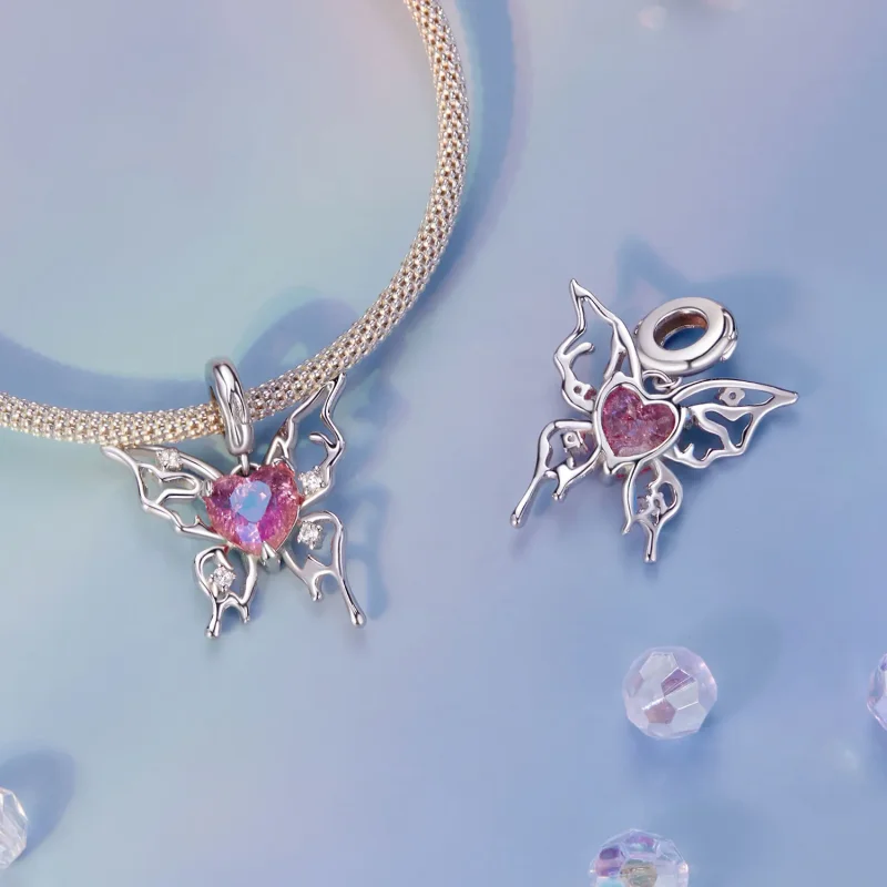 (imagine pentru) Breloc Fluture Sângerat în Stil PANDORA - SCC2696 - Vizualizare 4