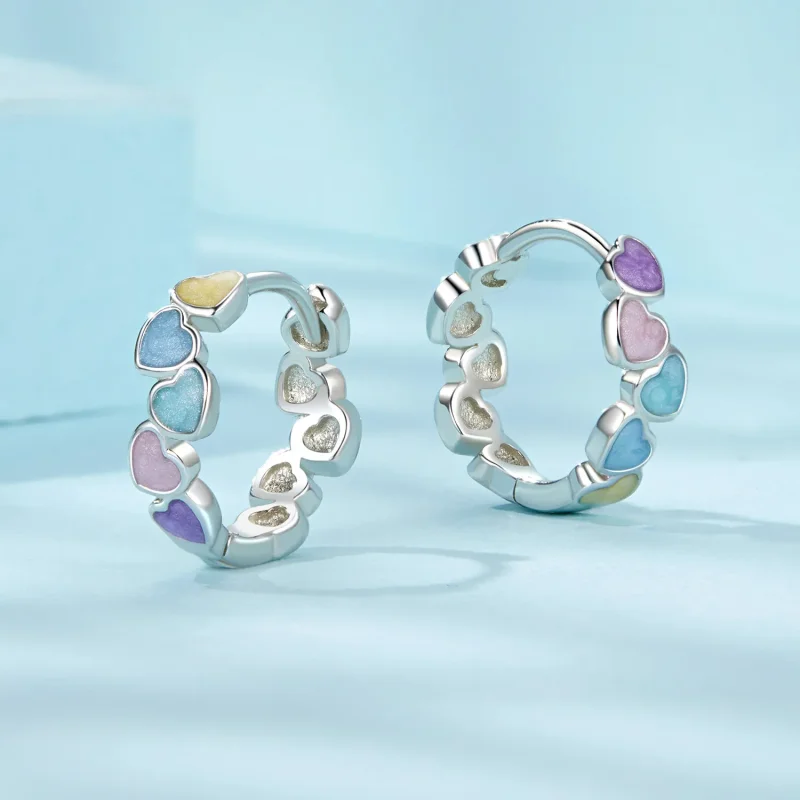 (imagine pentru) Cercei colorati cu dopamina in stil PANDORA - SCE1694 - Vizualizare 3