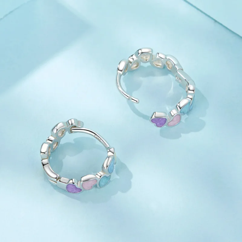 (imagine pentru) Cercei colorati cu dopamina in stil PANDORA - SCE1694 - Vizualizare 4