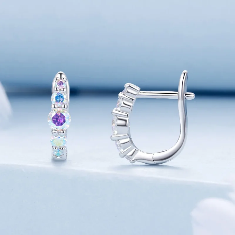 (imagine pentru) Cercei colorati in stil PANDORA - BSE960 - Vizualizare 2