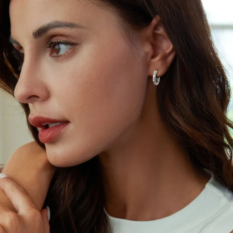 (imagine pentru) Cercei cu model retro stil PANDORA - SCE1701 - Vizualizare 6