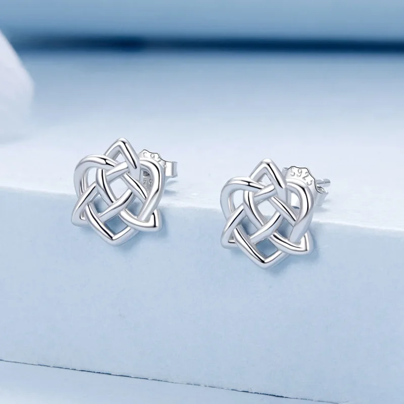 (imagine pentru) Cercei cu nod celtic stil PANDORA - BSE958 - Vizualizare 2