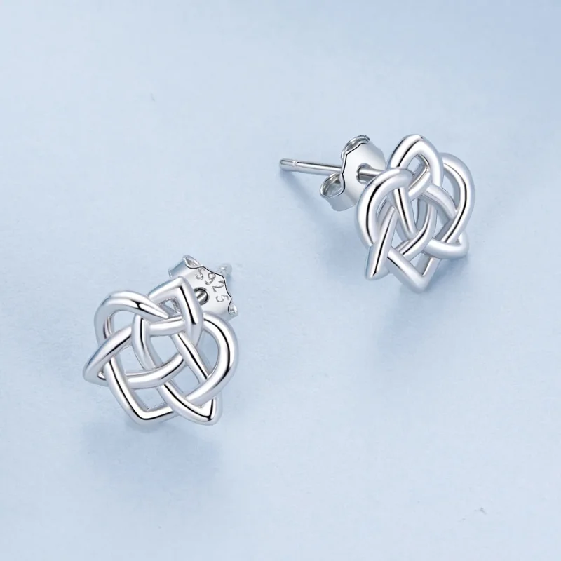 (imagine pentru) Cercei cu nod celtic stil PANDORA - BSE958 - Vizualizare 3