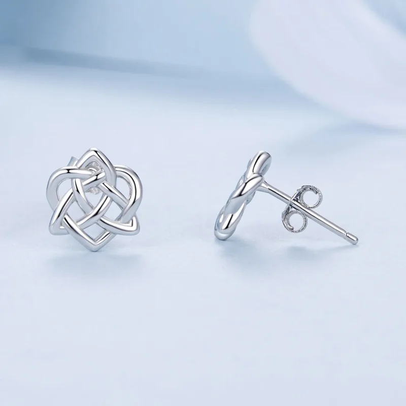 (imagine pentru) Cercei cu nod celtic stil PANDORA - BSE958 - Vizualizare 4