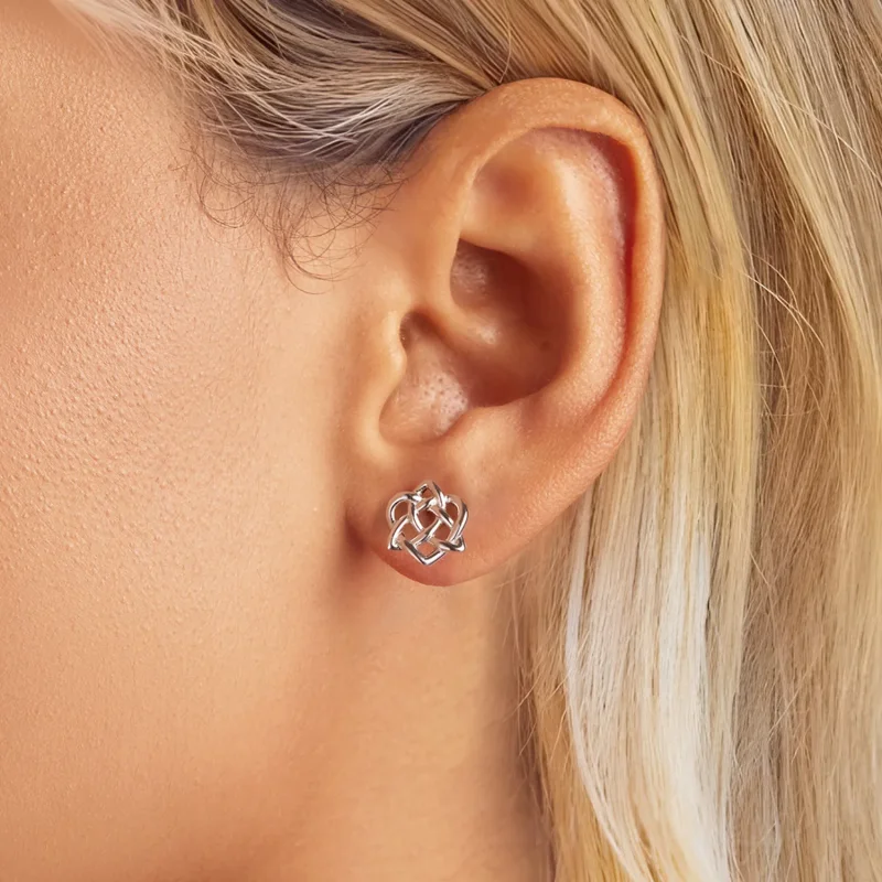 (imagine pentru) Cercei cu nod celtic stil PANDORA - BSE958 - Vizualizare 5