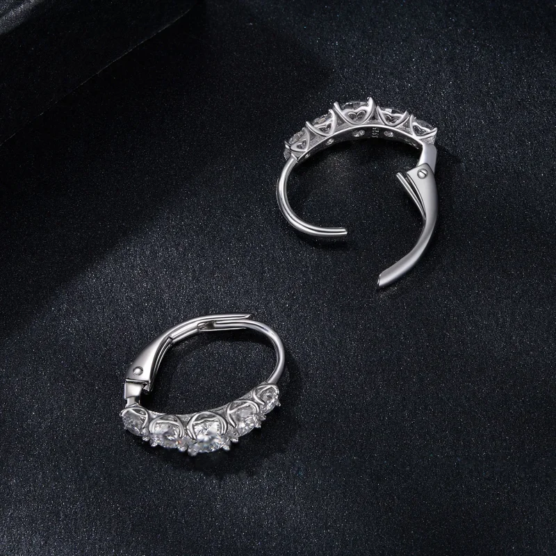 (imagine pentru) Cercei Moissanite Stil PANDORA (Două Certificate) - MSE045 - Vizualizare 4
