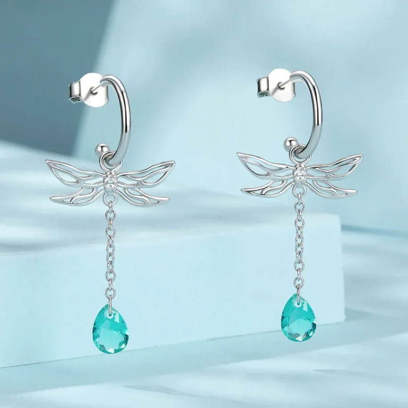 (imagine pentru) Cercei tip Dragonfly cu ciucuri în stil PANDORA - SCE1699 - Vizualizare 2