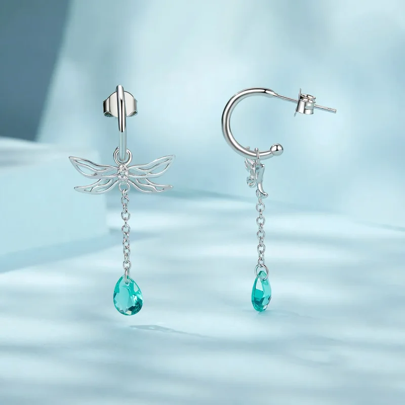 (imagine pentru) Cercei tip Dragonfly cu ciucuri în stil PANDORA - SCE1699 - Vizualizare 4