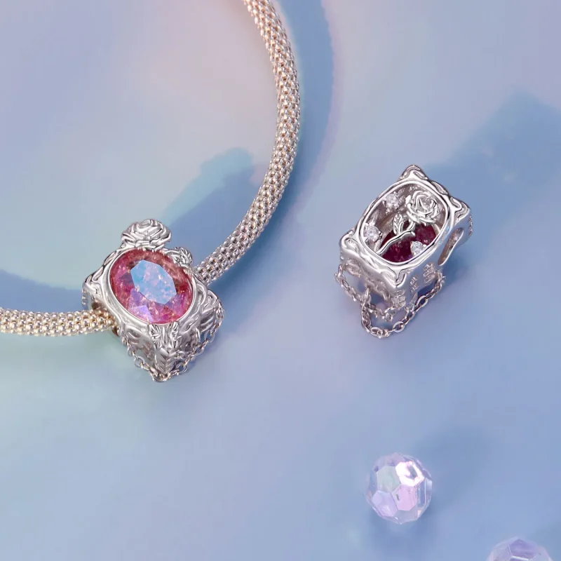 (imagine pentru) Charm cu trandafiri pentru pictură în ulei în stil PANDORA - SCC2698 - Vizualizare 4