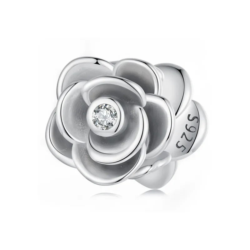 (imagine pentru) Charm tridimensional cu trandafiri stil PANDORA - SCC2705