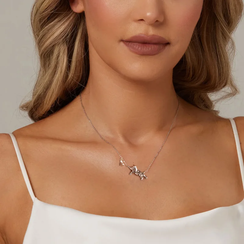 (imagine pentru) Colier Pisica Si Fluture Stil PANDORA - SCN514 - Vizualizare 6