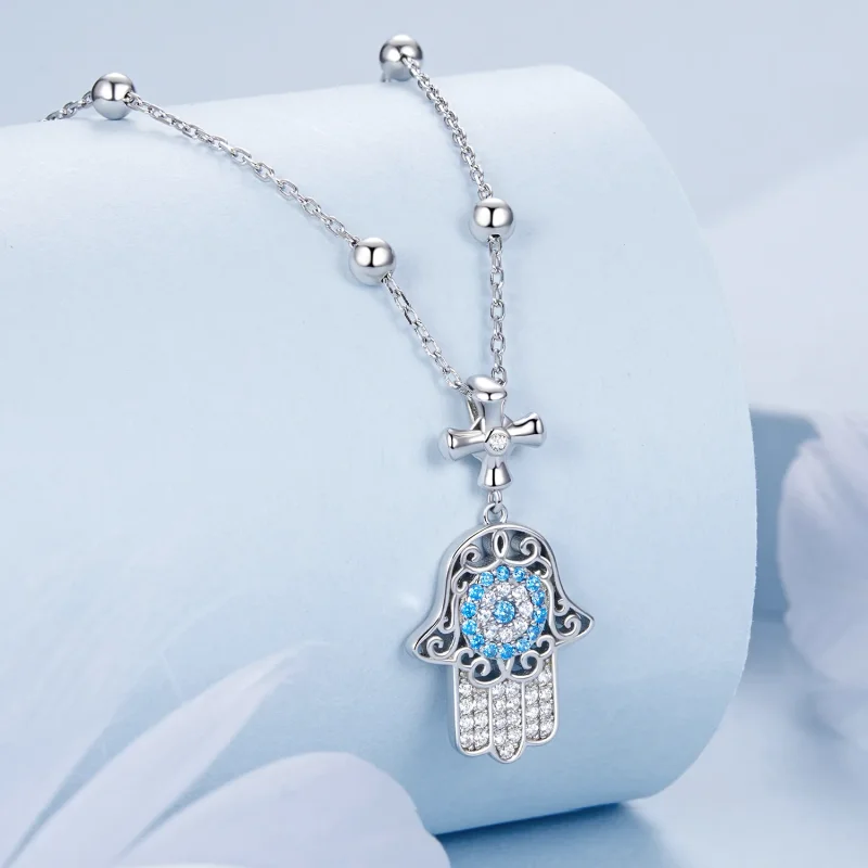 (imagine pentru) Colier stil PANDORA Mâna lui Fatima - BSN369 - Vizualizare 2