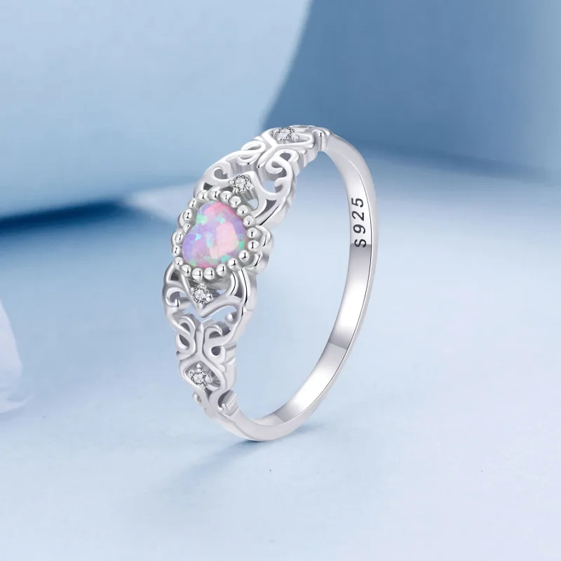 (imagine pentru) Inel Roz Opal Stil PANDORA - BSR512 - Vizualizare 2