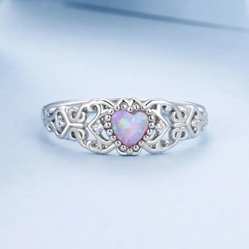 (imagine pentru) Inel Roz Opal Stil PANDORA - BSR512 - Vizualizare 3