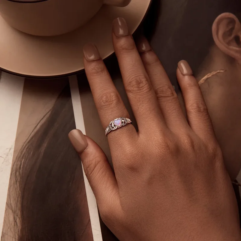 (imagine pentru) Inel Roz Opal Stil PANDORA - BSR512 - Vizualizare 6