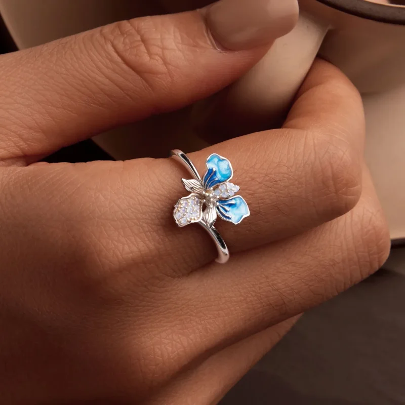 (imagine pentru) Inel Blue Iris Style PANDORA - BSR509-E - Vizualizare 6
