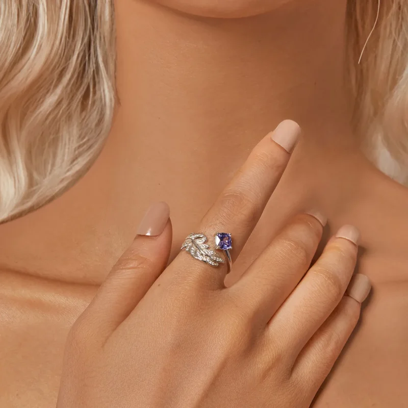 (imagine pentru) Inel cu pene stil PANDORA - BSR518-E - Vizualizare 6