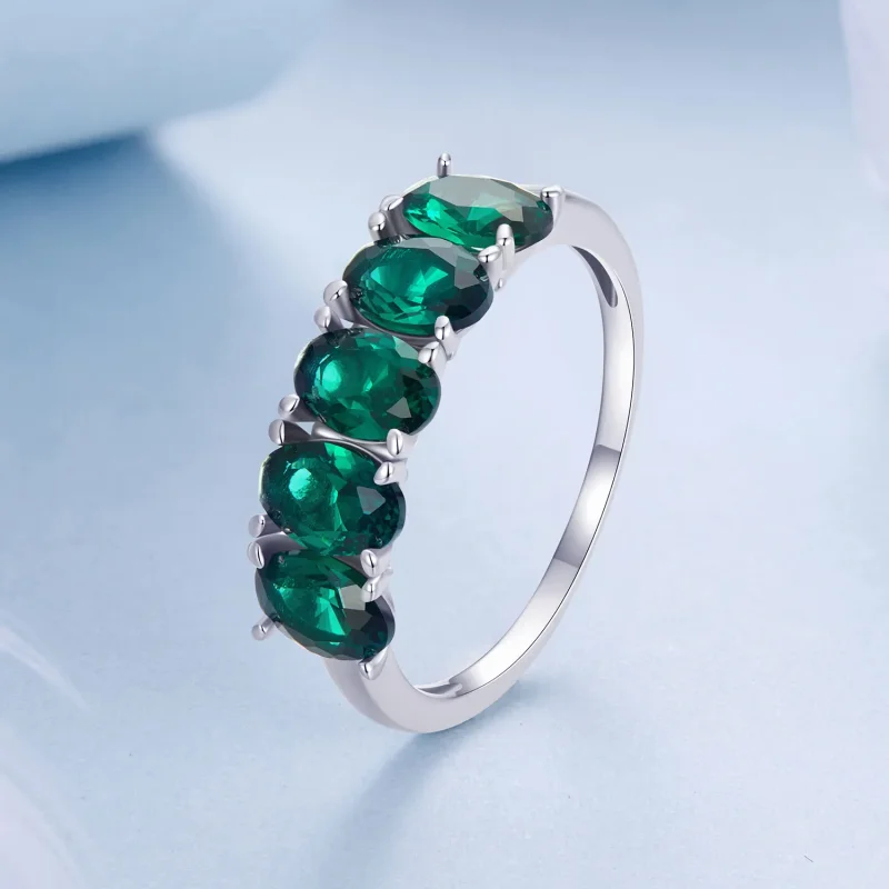 (imagine pentru) Inel de lux cu zirconiu verde în stil PANDORA - BSR522 - Vizualizare 2