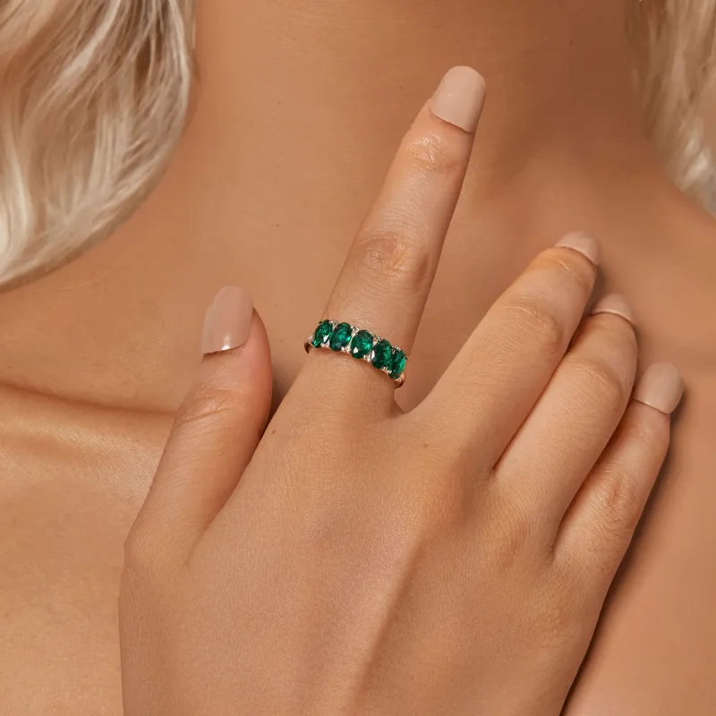 (imagine pentru) Inel de lux cu zirconiu verde în stil PANDORA - BSR522 - Vizualizare 4