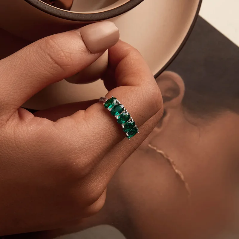 (imagine pentru) Inel de lux cu zirconiu verde în stil PANDORA - BSR522 - Vizualizare 7