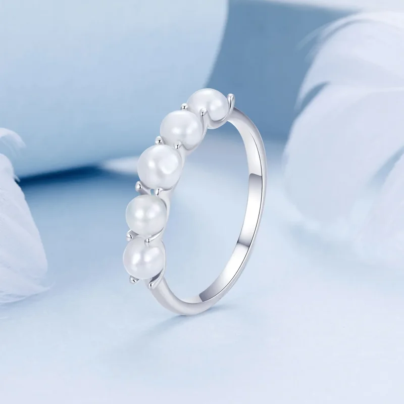 (imagine pentru) Inel de perle naturale stil PANDORA - BSR510 - Vizualizare 2