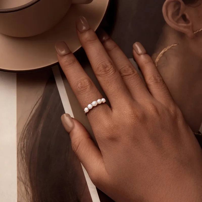 (imagine pentru) Inel de perle naturale stil PANDORA - BSR510 - Vizualizare 6
