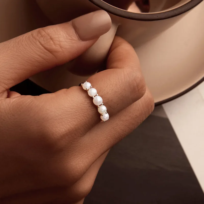 (imagine pentru) Inel de perle naturale stil PANDORA - BSR510 - Vizualizare 7