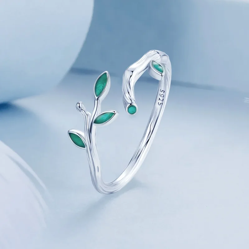 (imagine pentru) Inel deschis frunze stil PANDORA - BSR517-E - Vizualizare 2