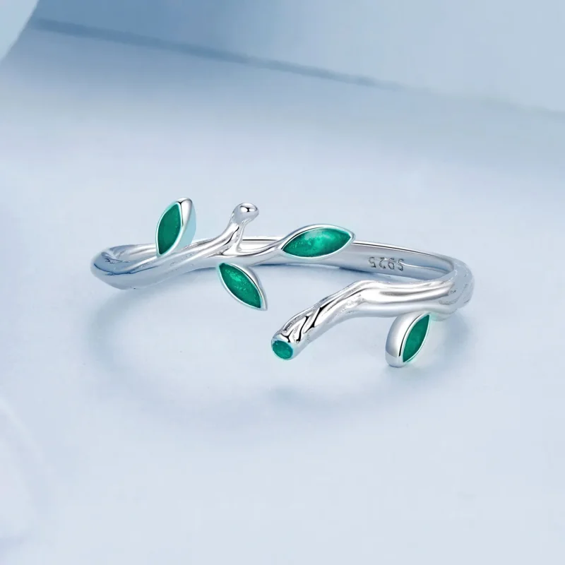(imagine pentru) Inel deschis frunze stil PANDORA - BSR517-E - Vizualizare 3