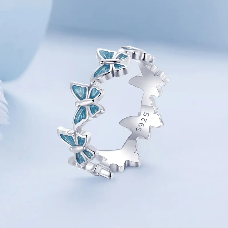 (imagine pentru) Inel Fluture Albastru Stil PANDORA - BSR508 - Vizualizare 2