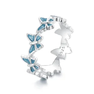 (imagine pentru) Inel Fluture Albastru Stil PANDORA - BSR508