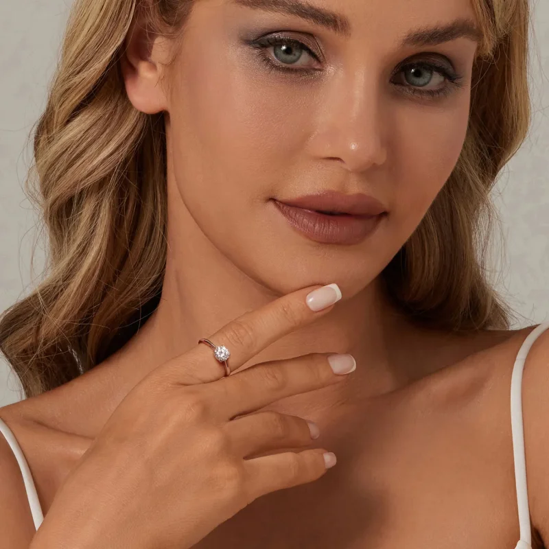 (imagine pentru) Inel Moissanite Stil PANDORA Sparkling 1Ct (Un Certificat) - MSR044 - Vizualizare 4