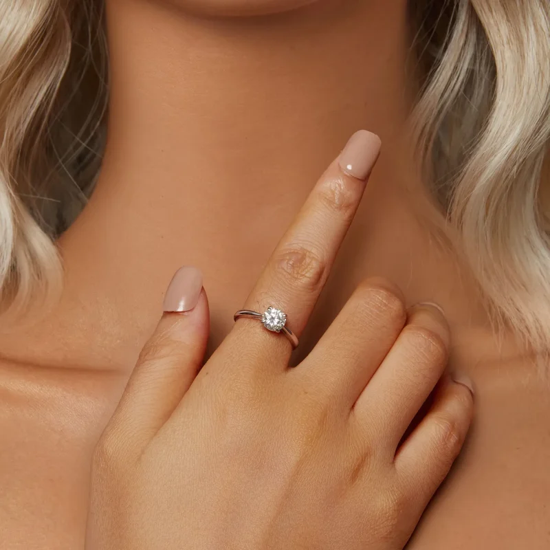 (imagine pentru) Inel Moissanite Stil PANDORA Sparkling 1Ct (Un Certificat) - MSR044 - Vizualizare 5