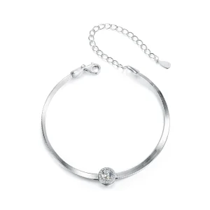 (imagine pentru) Brățară din os de șarpe Moissanite Stil PANDORA de 0,5 ct (un certificat) - MSB011