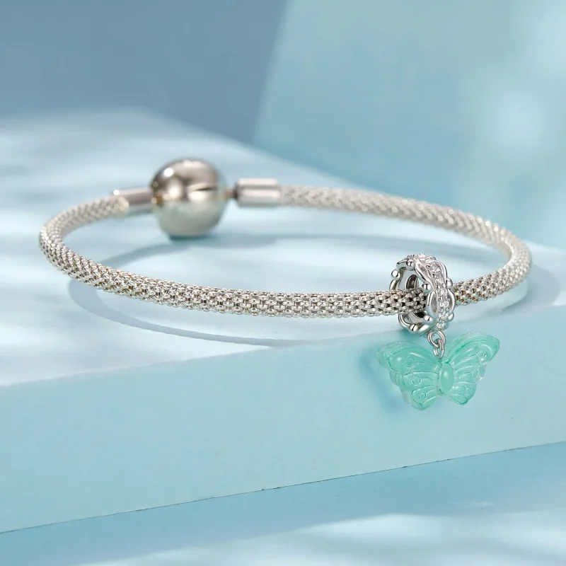 (imagine pentru) Charm Fluture Verde Stil PANDORA - SCC2712 - Vizualizare 3